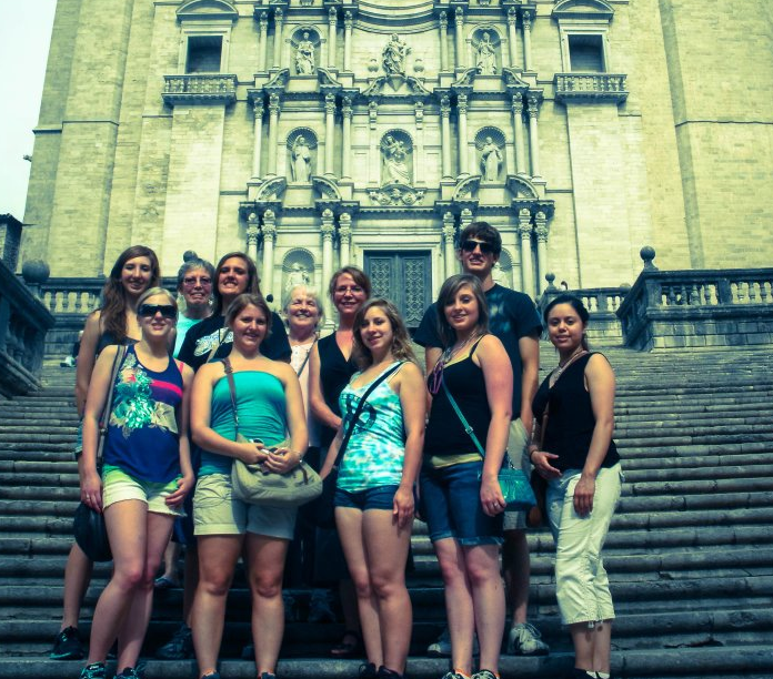 Students on a study abroad trip in Barcelona, Spain. 
