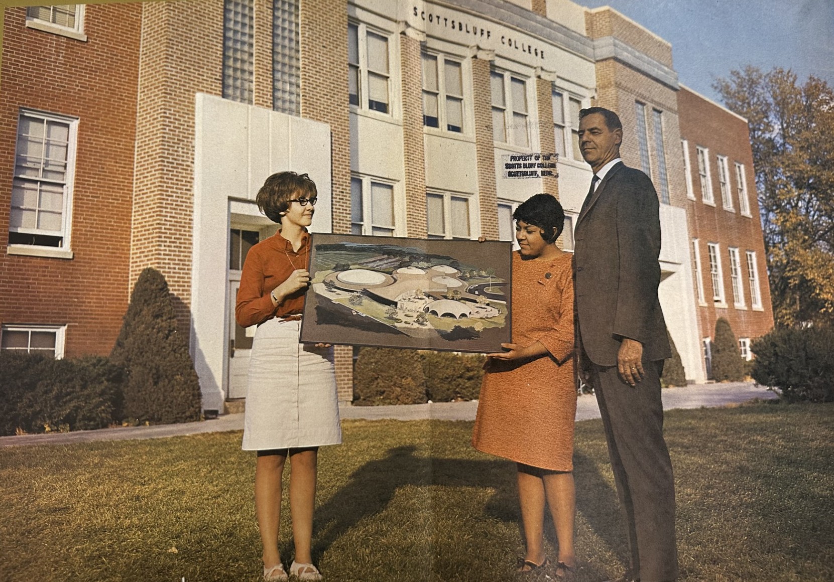 students in front of WNCC sign